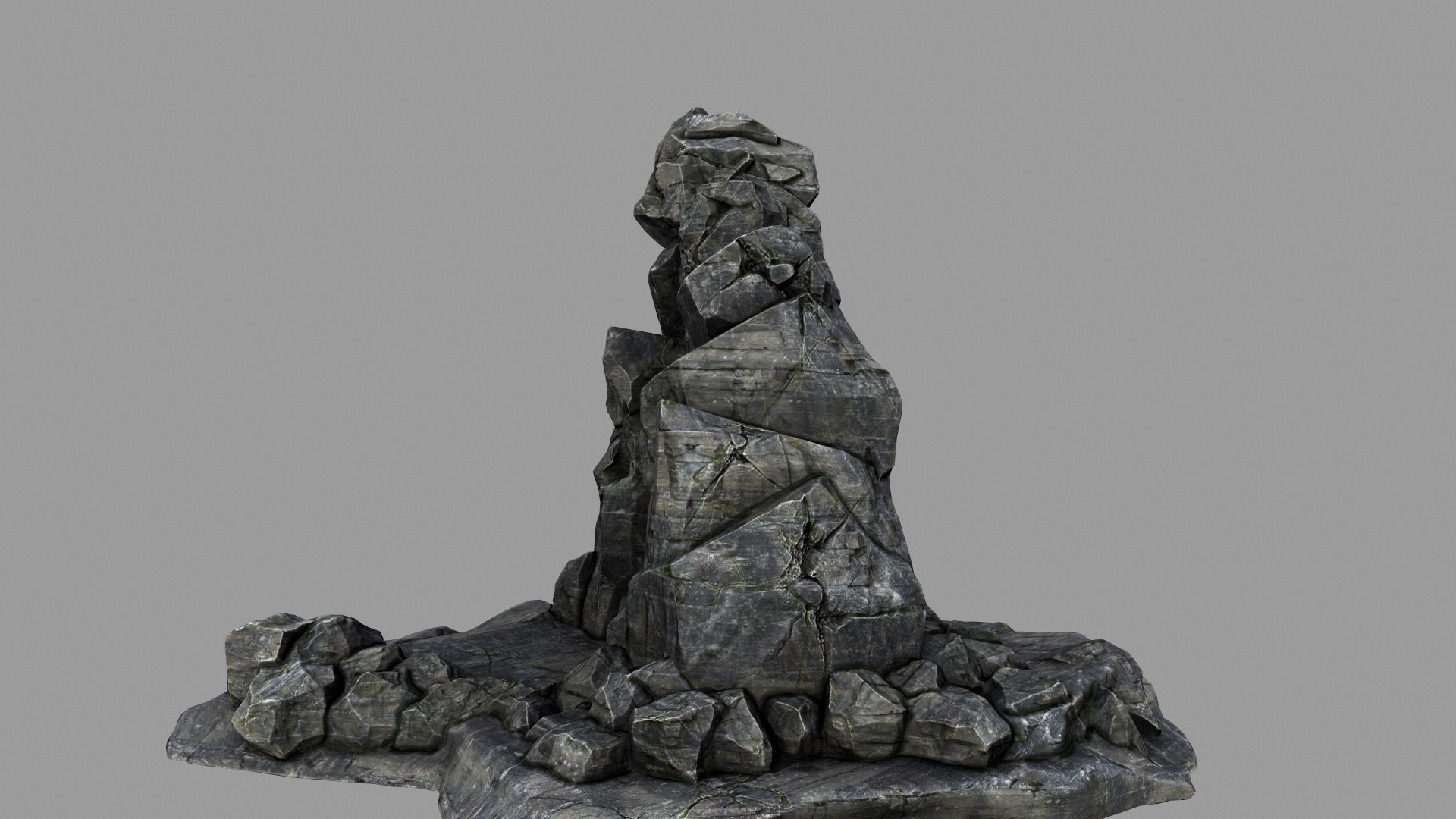 mountain rock formation 3D model_10