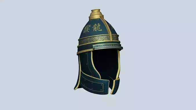 Chinese Royal Helmet - Dynasty - Medieval Character Low-poly 3D model