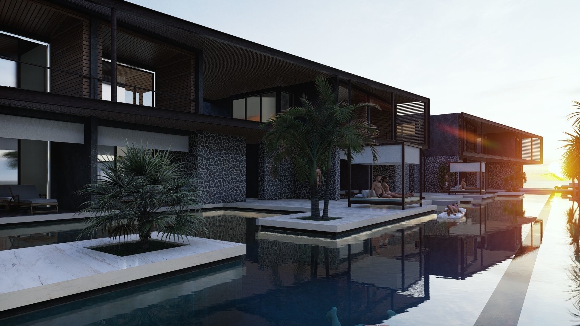 Exterior Hotel scene Lumionn 3D model_8