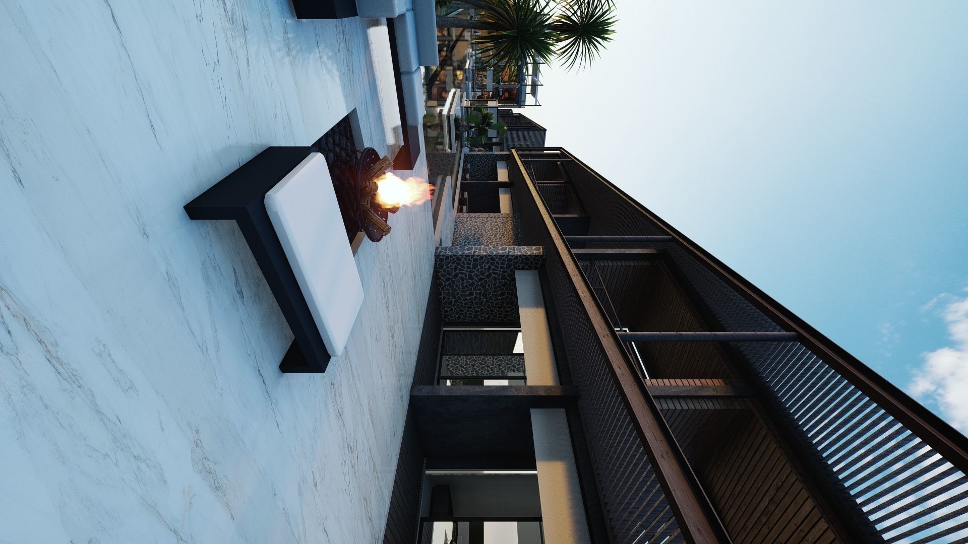 Exterior Hotel scene Lumionn 3D model_7