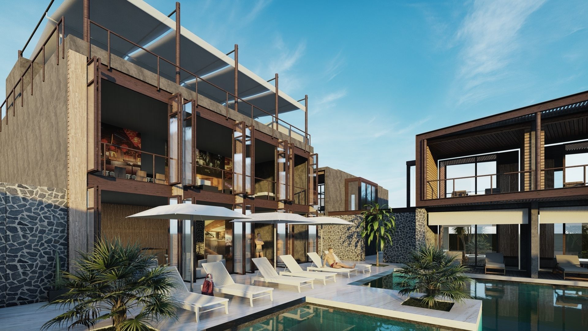 Exterior Hotel scene Lumionn 3D model_1