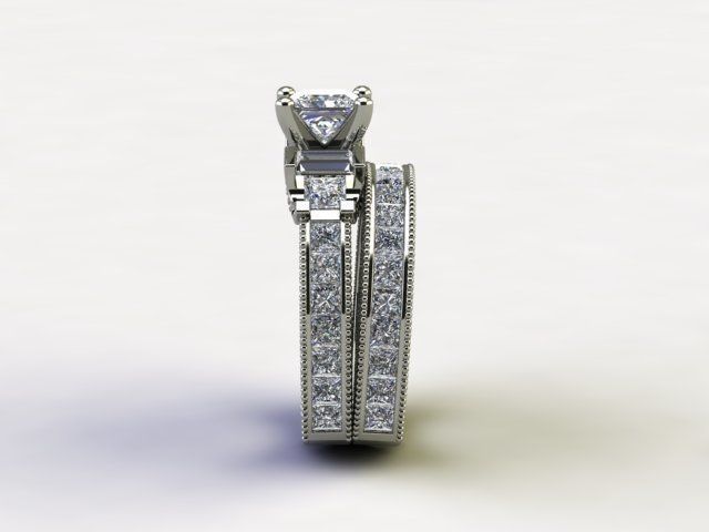 10016 princess cut diamond engagement ring 3D print model_3