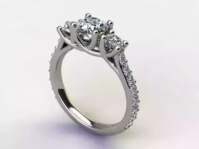 10017 three stone diamond engagement ring