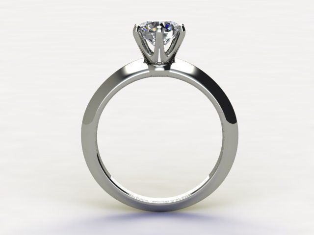 10019 engagement ring with solitaire setting 3D print model_1