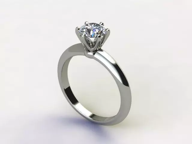 10019 engagement ring with solitaire setting 3D print model_0