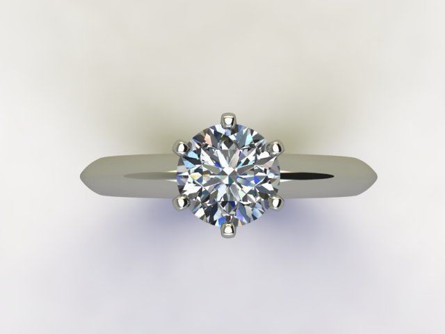 10019 engagement ring with solitaire setting 3D print model_3