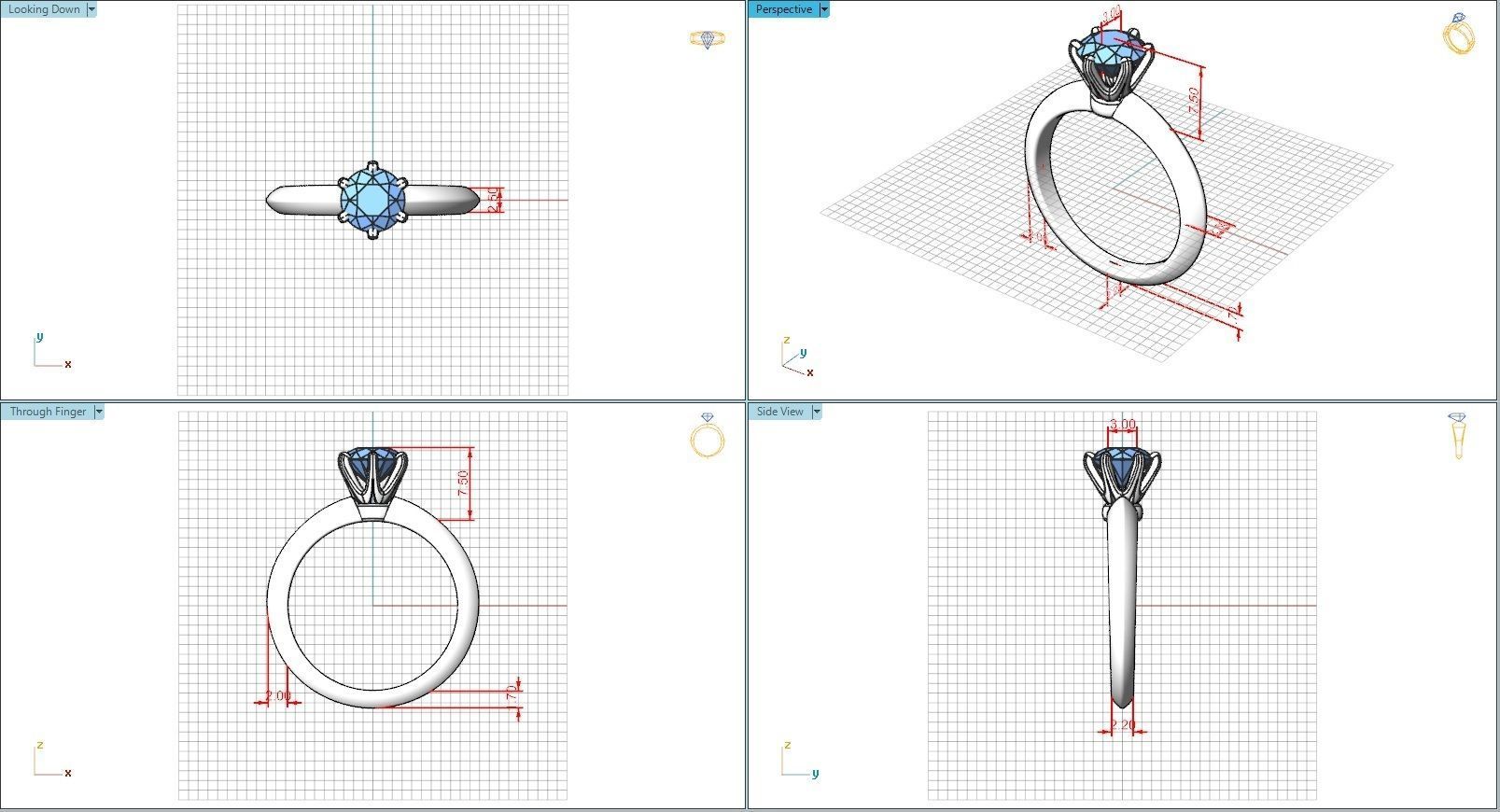 10019 engagement ring with solitaire setting 3D print model_5