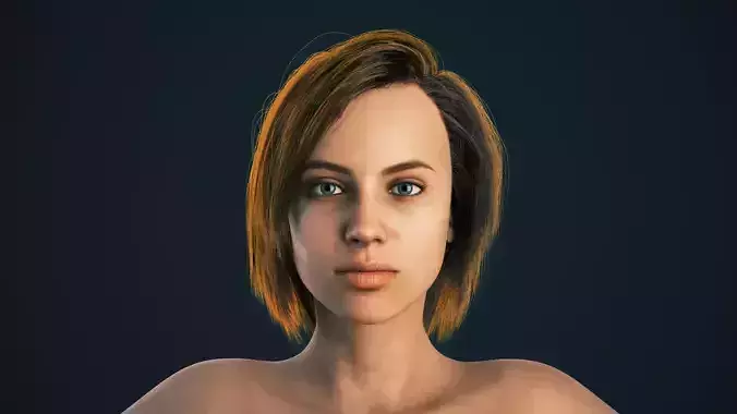 Zoe Game Ready and Maya Groom Low-poly 3D model