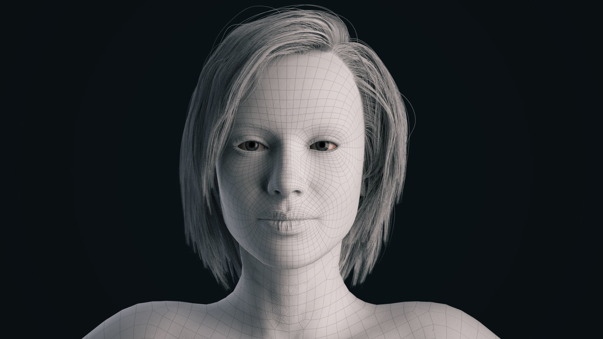 Zoe Game Ready and Maya Groom Low-poly 3D model_7