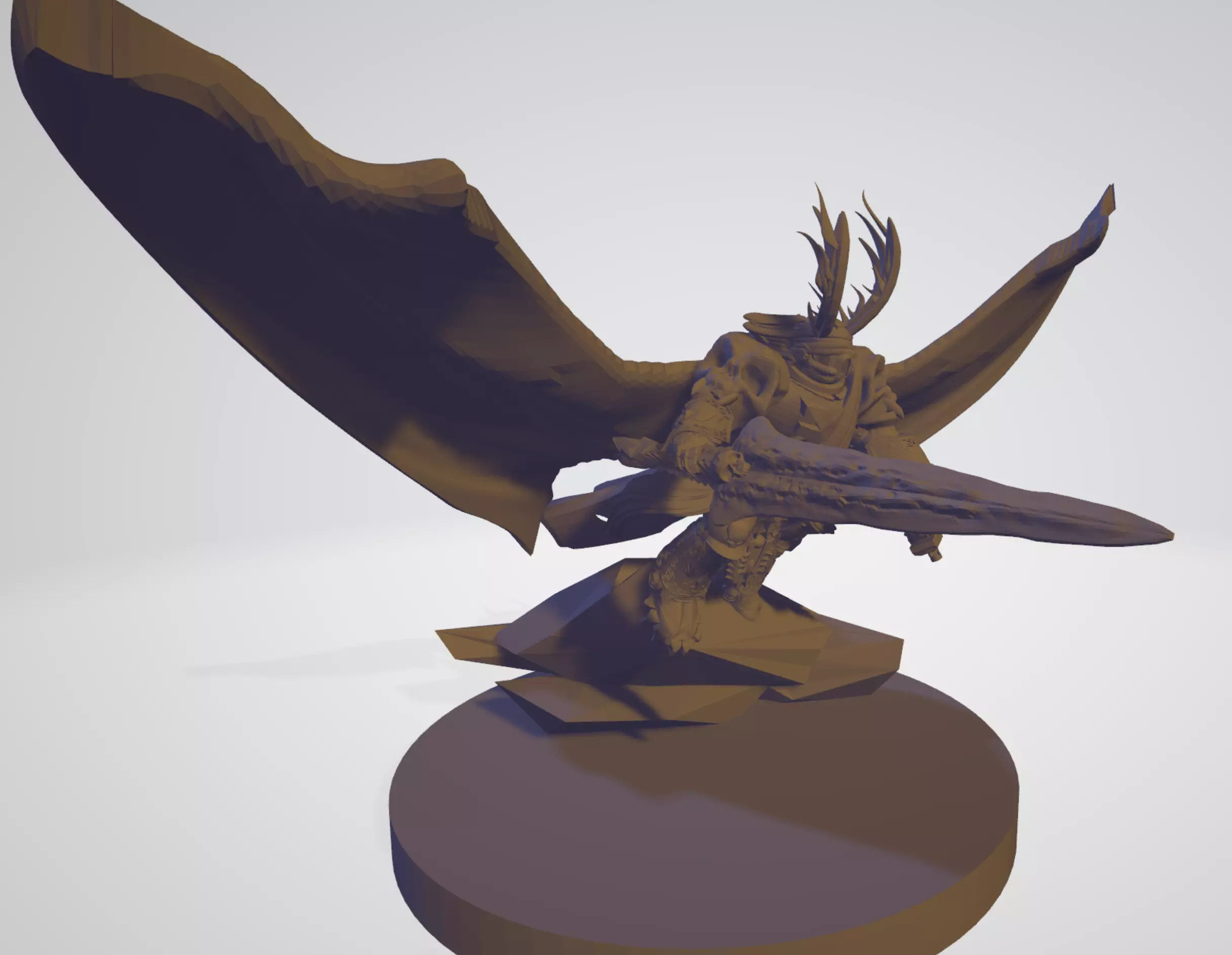 Winged space marine eledan mashup 3D print model_0