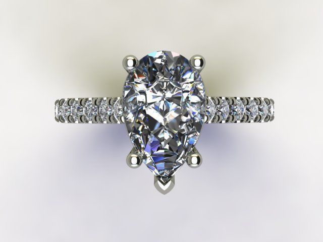 10021 pear shaped diamond engagement ring 3D print model_3