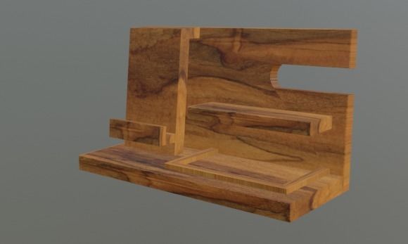 souvenir wooden shelf 3D model_2