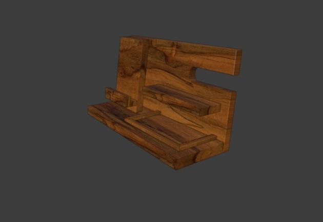 souvenir wooden shelf 3D model_1
