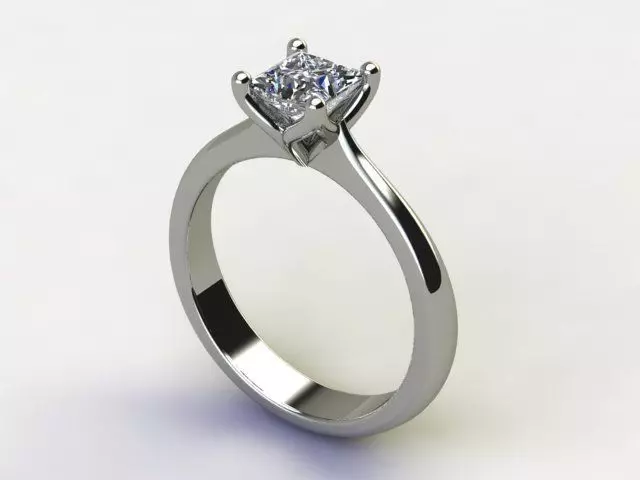 10022 engagement ring with princess cut diamond 3D print model_0