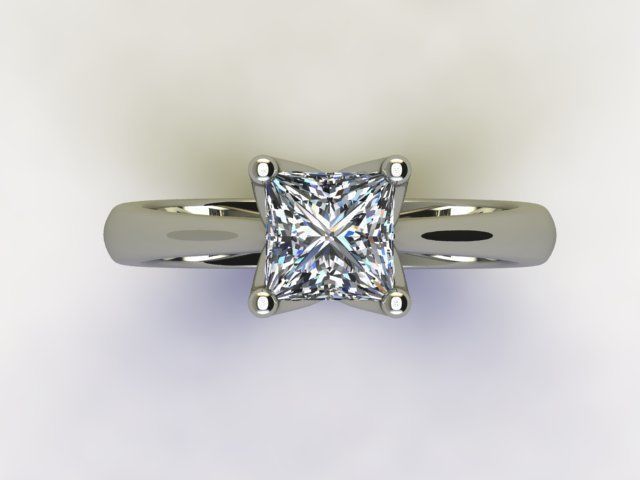 10022 engagement ring with princess cut diamond 3D print model_3