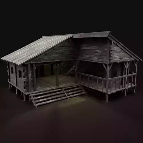 BLACKSMITH WORKSHOP FORGE SMITHY WAREHOUSE SHOP TAVERN INN HOUSE Low-poly 3D model