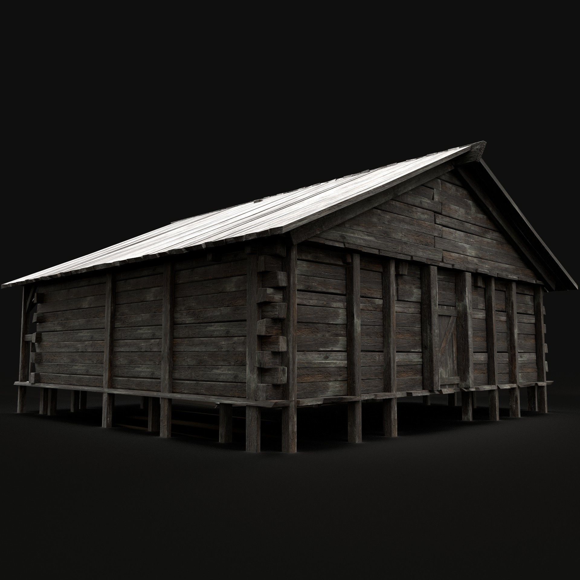 BLACKSMITH WORKSHOP FORGE SMITHY WAREHOUSE SHOP TAVERN INN HOUSE Low-poly 3D model_3