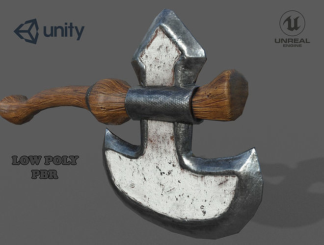 White Axe Low Poly Low-poly 3D model