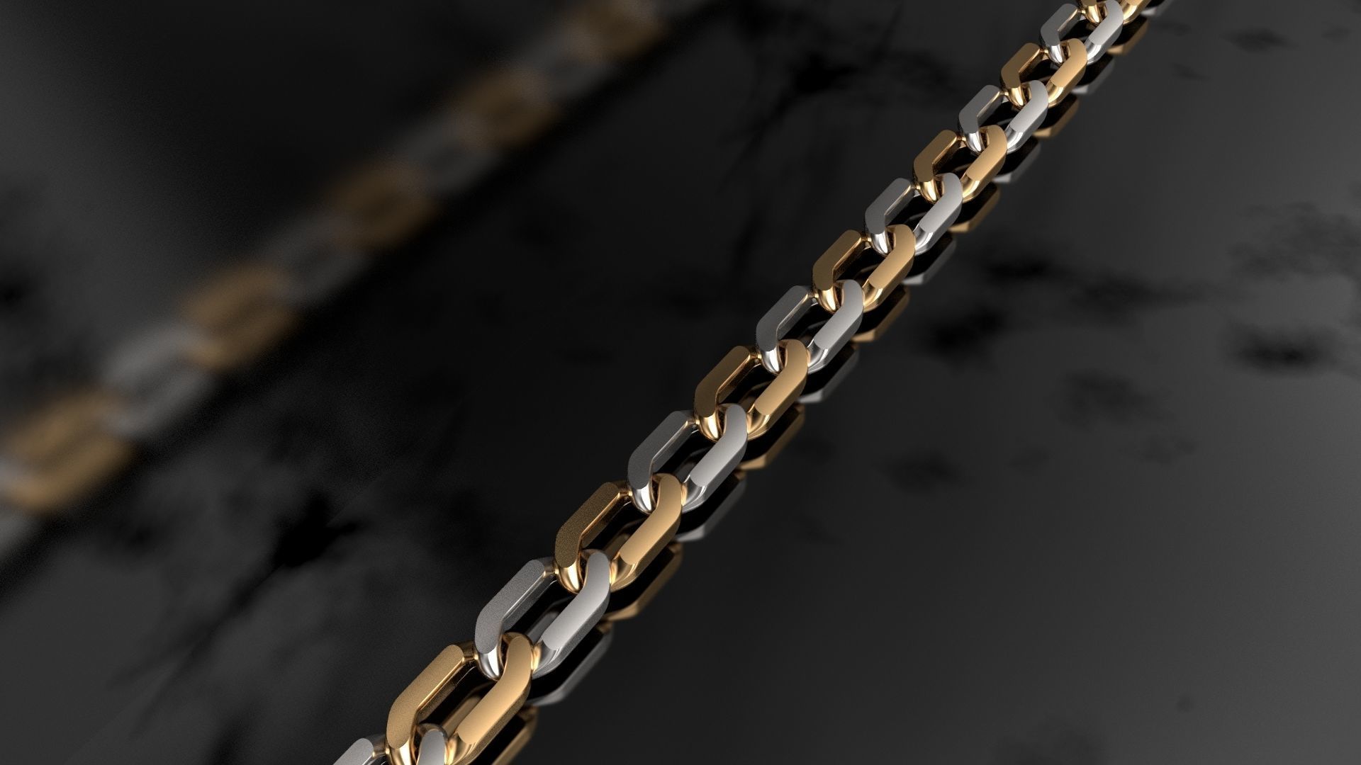 Miami Cuban Chain Necklace or Bracelet new model 3D print model_3