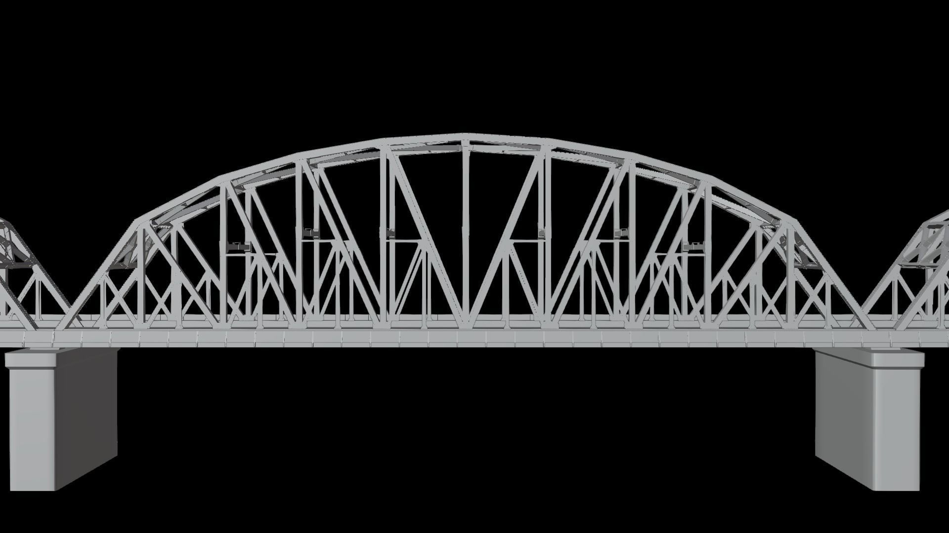 Multi-span Rail cum Road Bridge 3D model_15