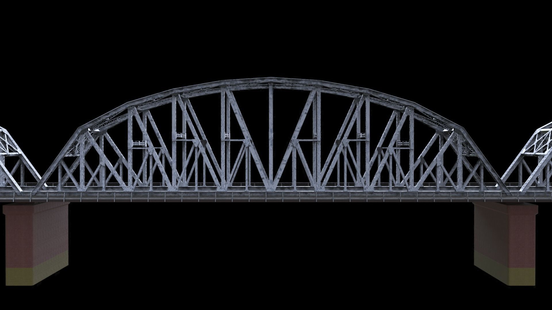 Multi-span Rail cum Road Bridge 3D model_14