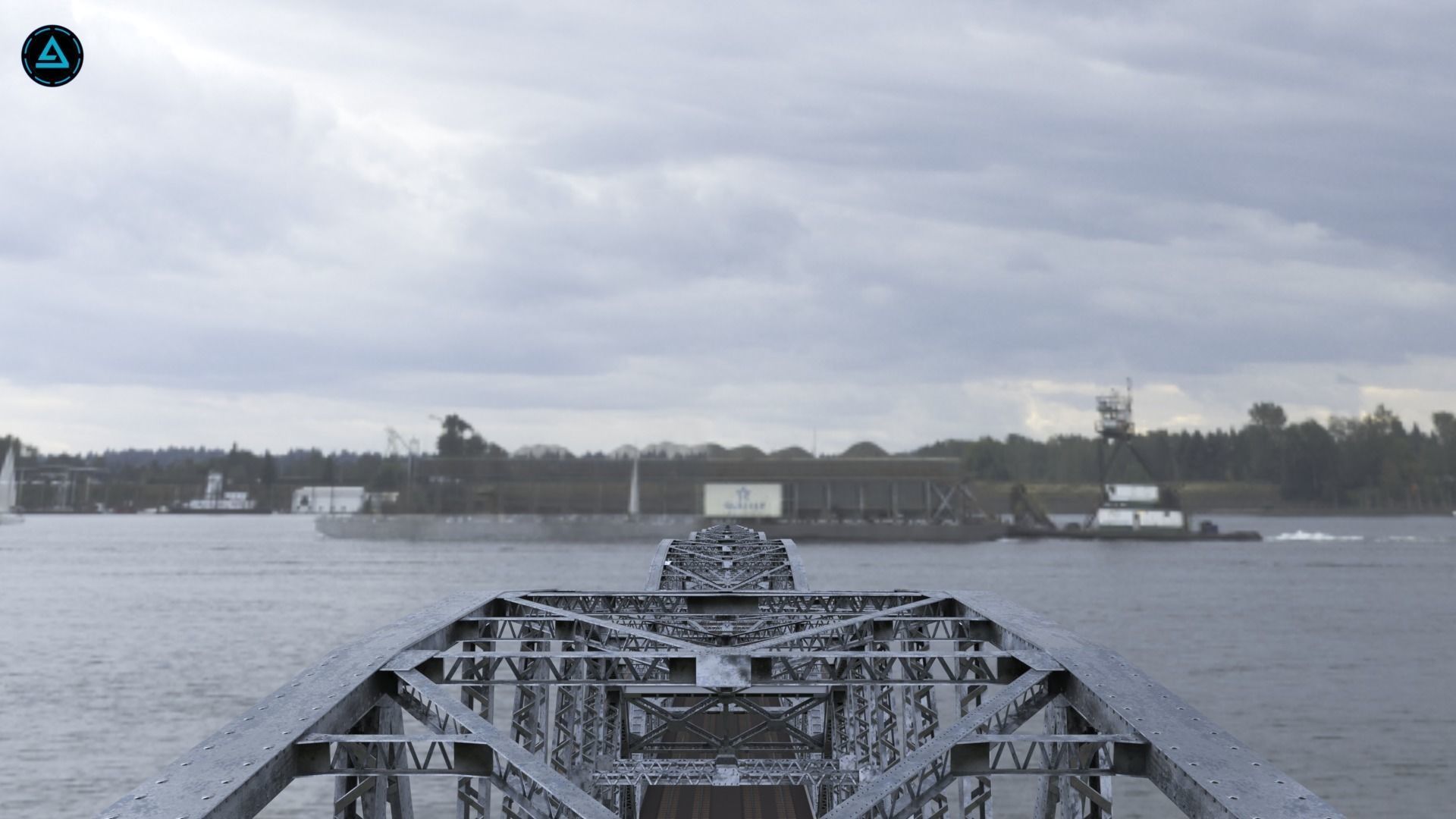 Multi-span Rail cum Road Bridge 3D model_4