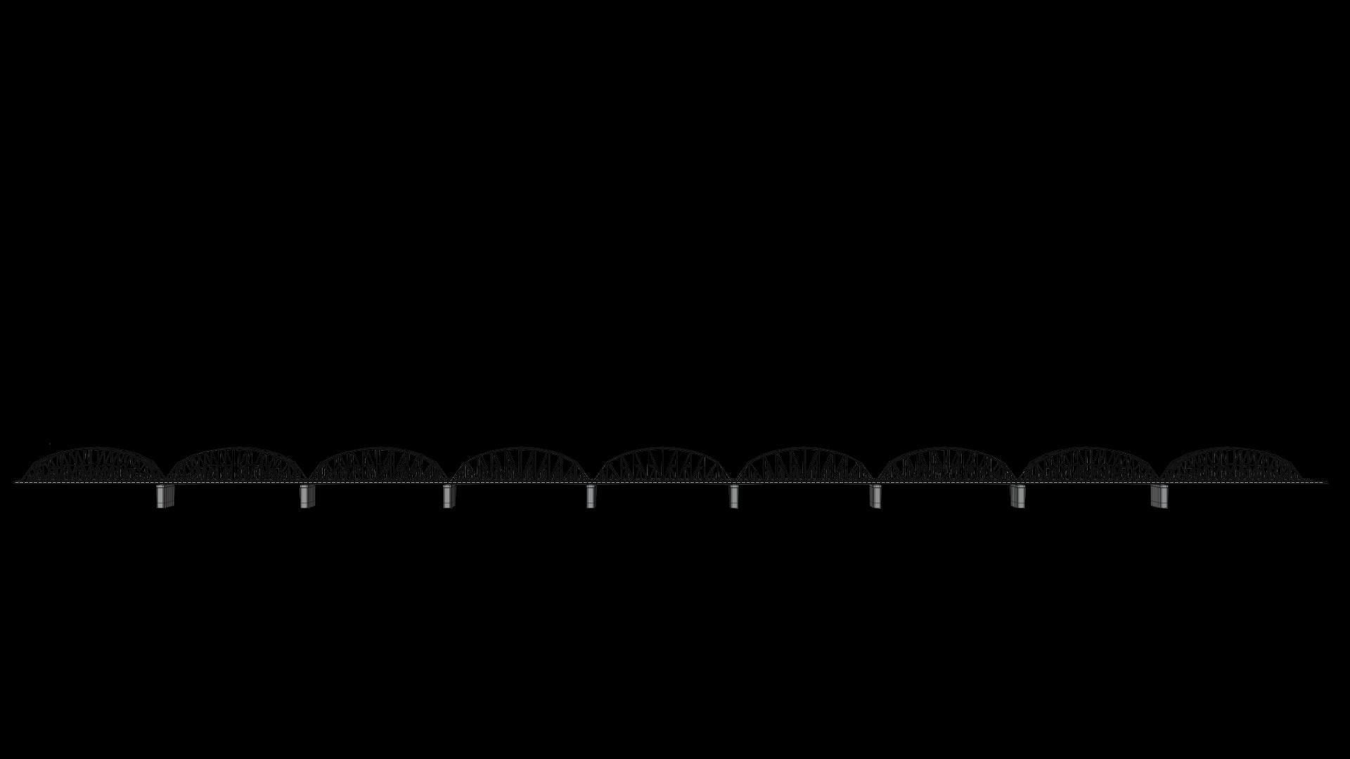Multi-span Rail cum Road Bridge 3D model_10