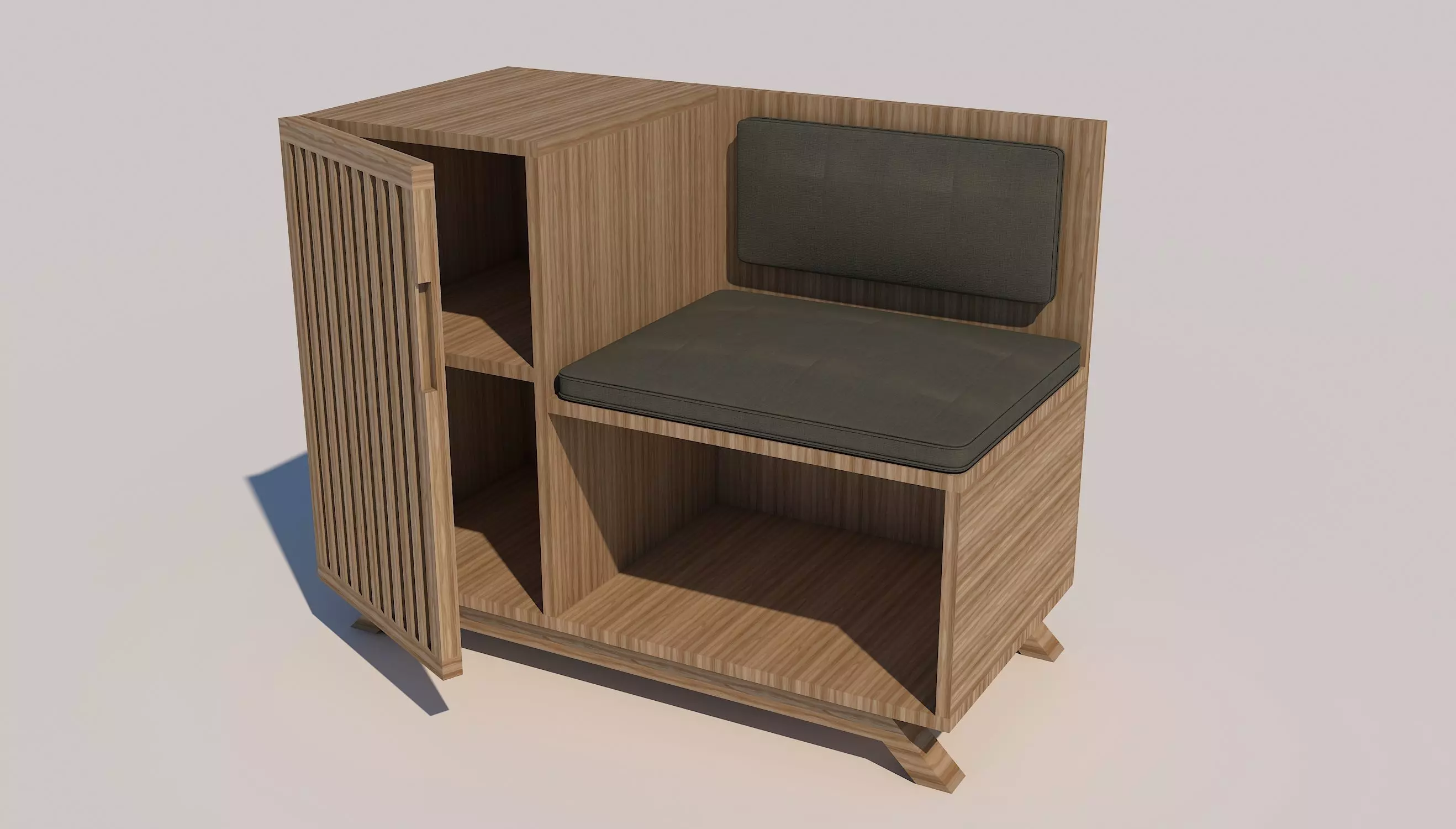 armchair wooden chair with seat 3D model