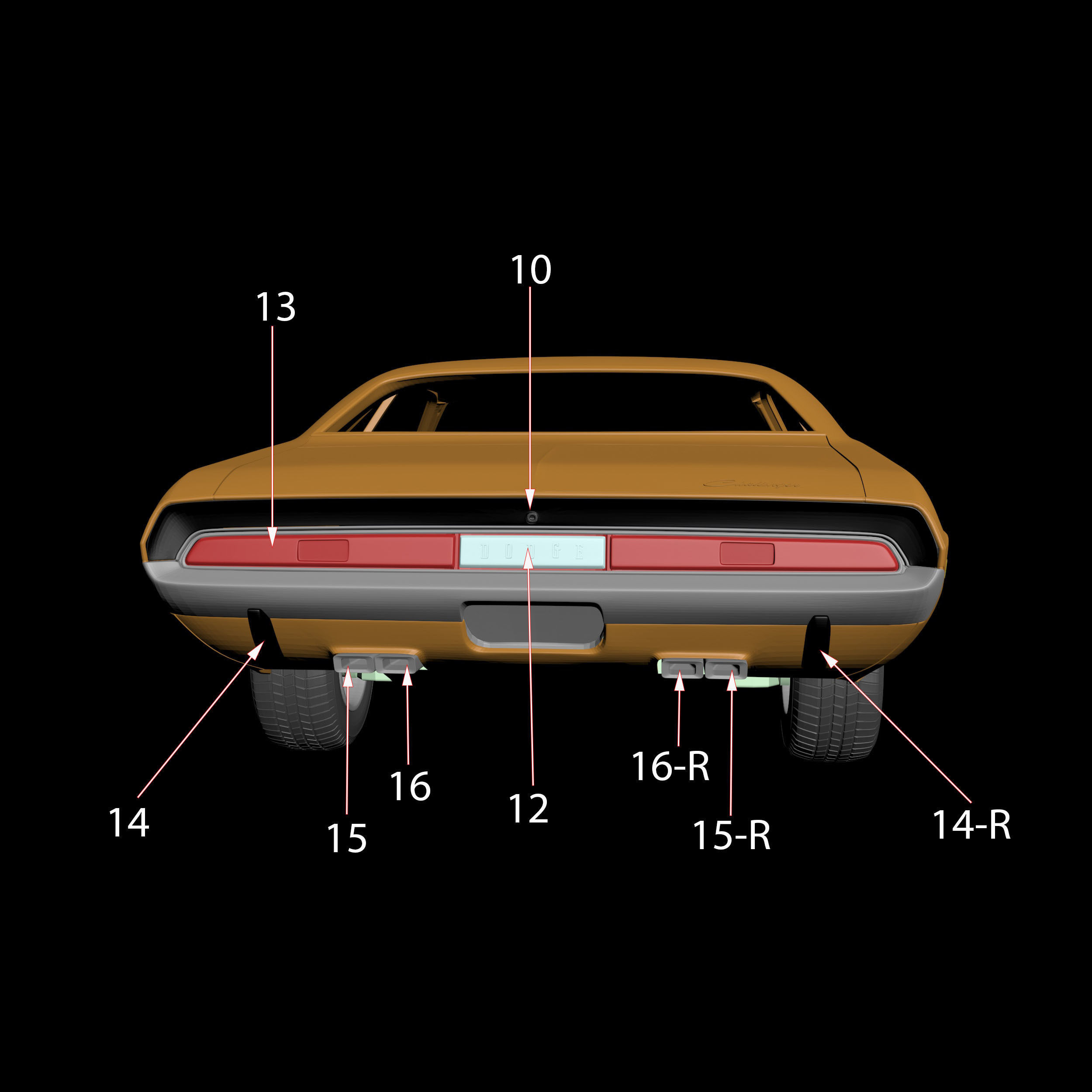 Dodge Challenger 1970 3D Model Ready to Print STL File 3D print model_14