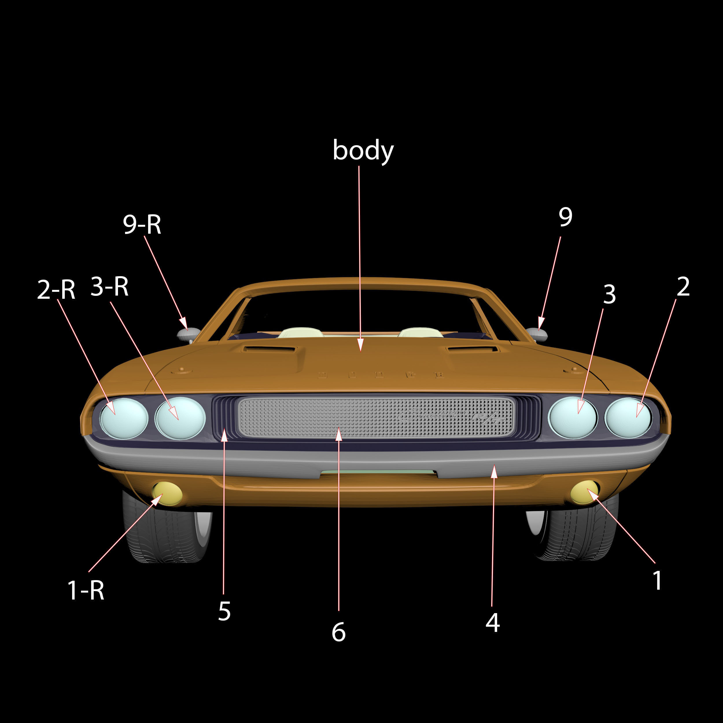 Dodge Challenger 1970 3D Model Ready to Print STL File 3D print model_15