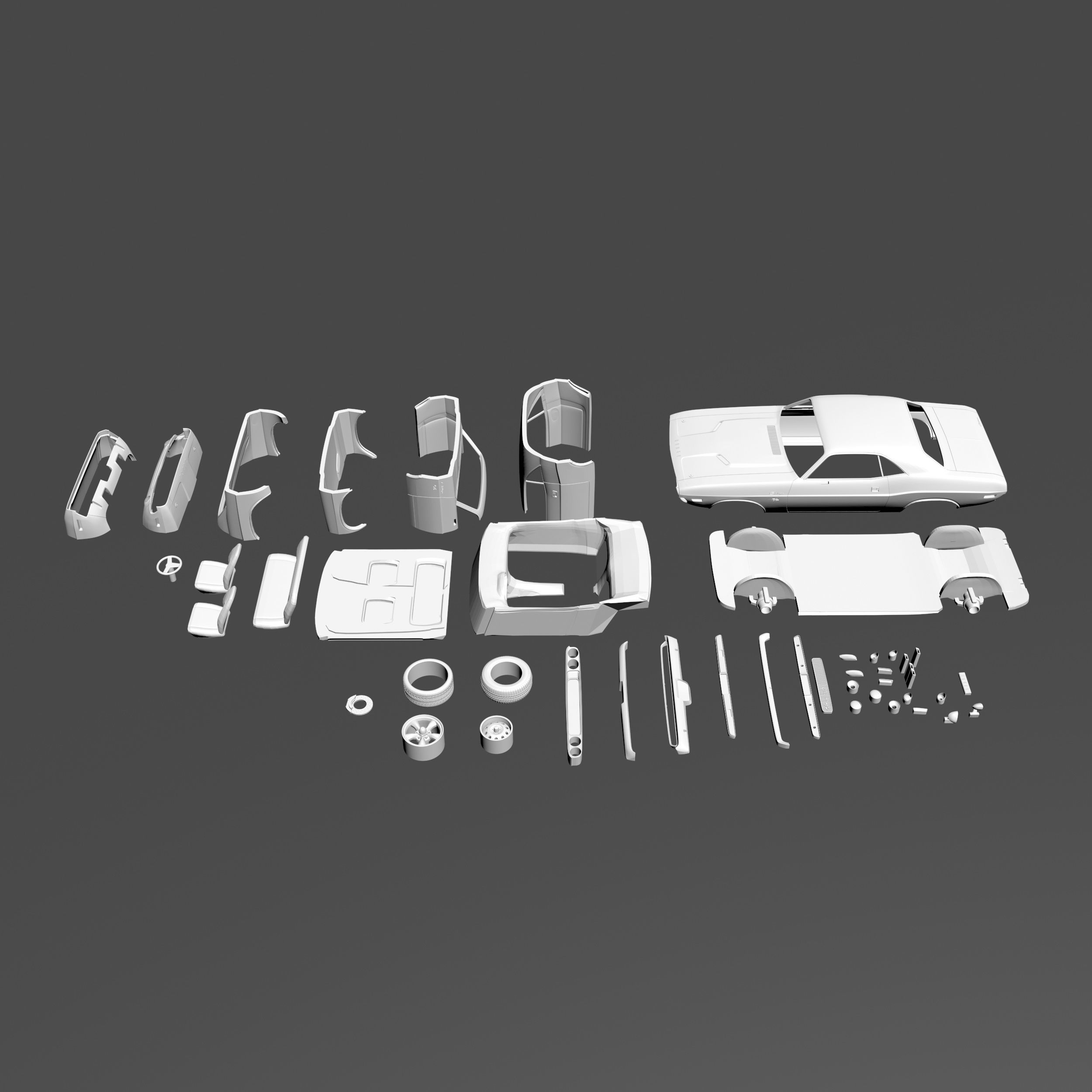 Dodge Challenger 1970 3D Model Ready to Print STL File 3D print model_10