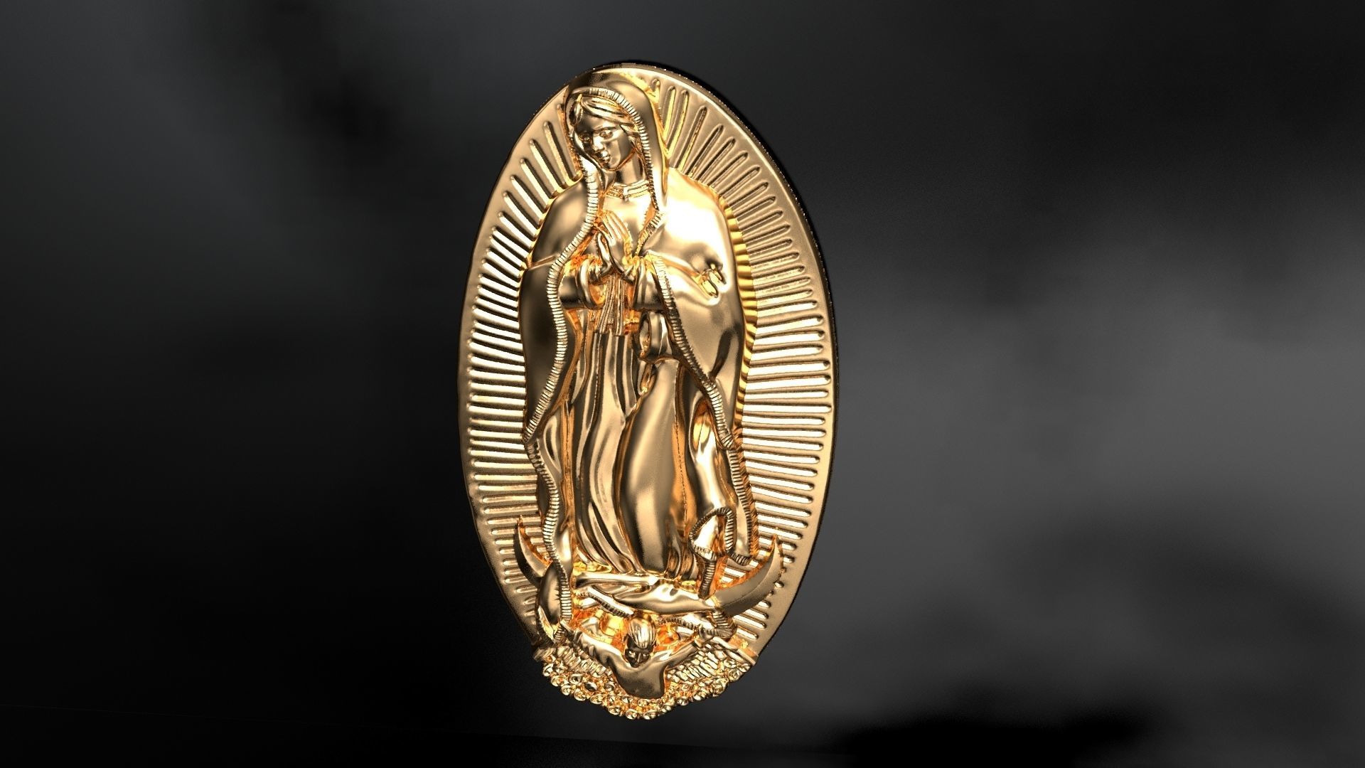 Our Lady of Guadalupe Medallion Set Virgin Mary 3D print model_3