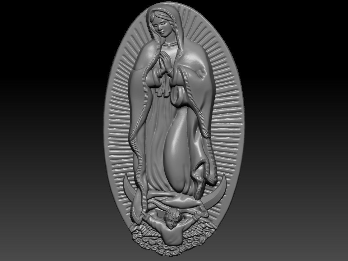 Our Lady of Guadalupe Medallion Set Virgin Mary 3D print model_2