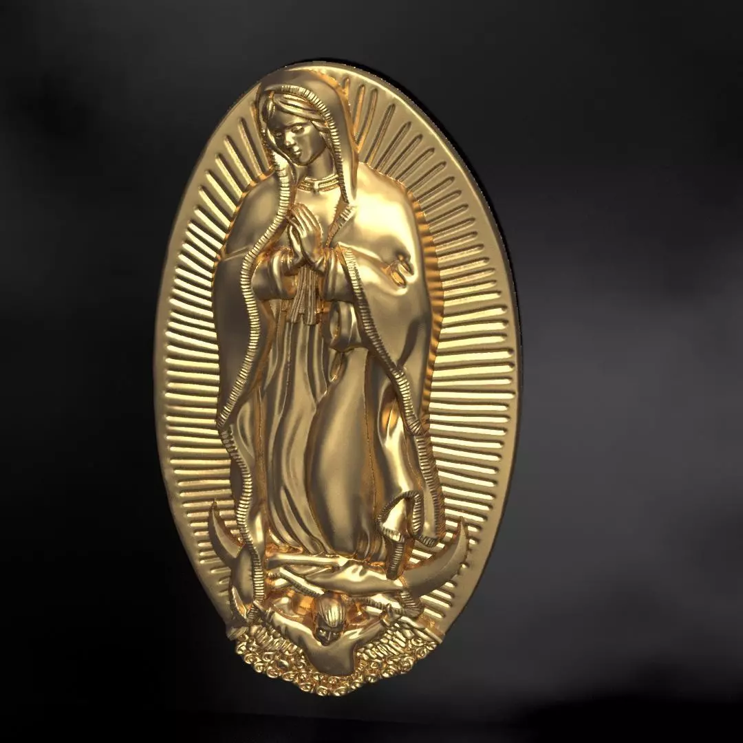 Our Lady of Guadalupe Medallion Set Virgin Mary 3D print model_0