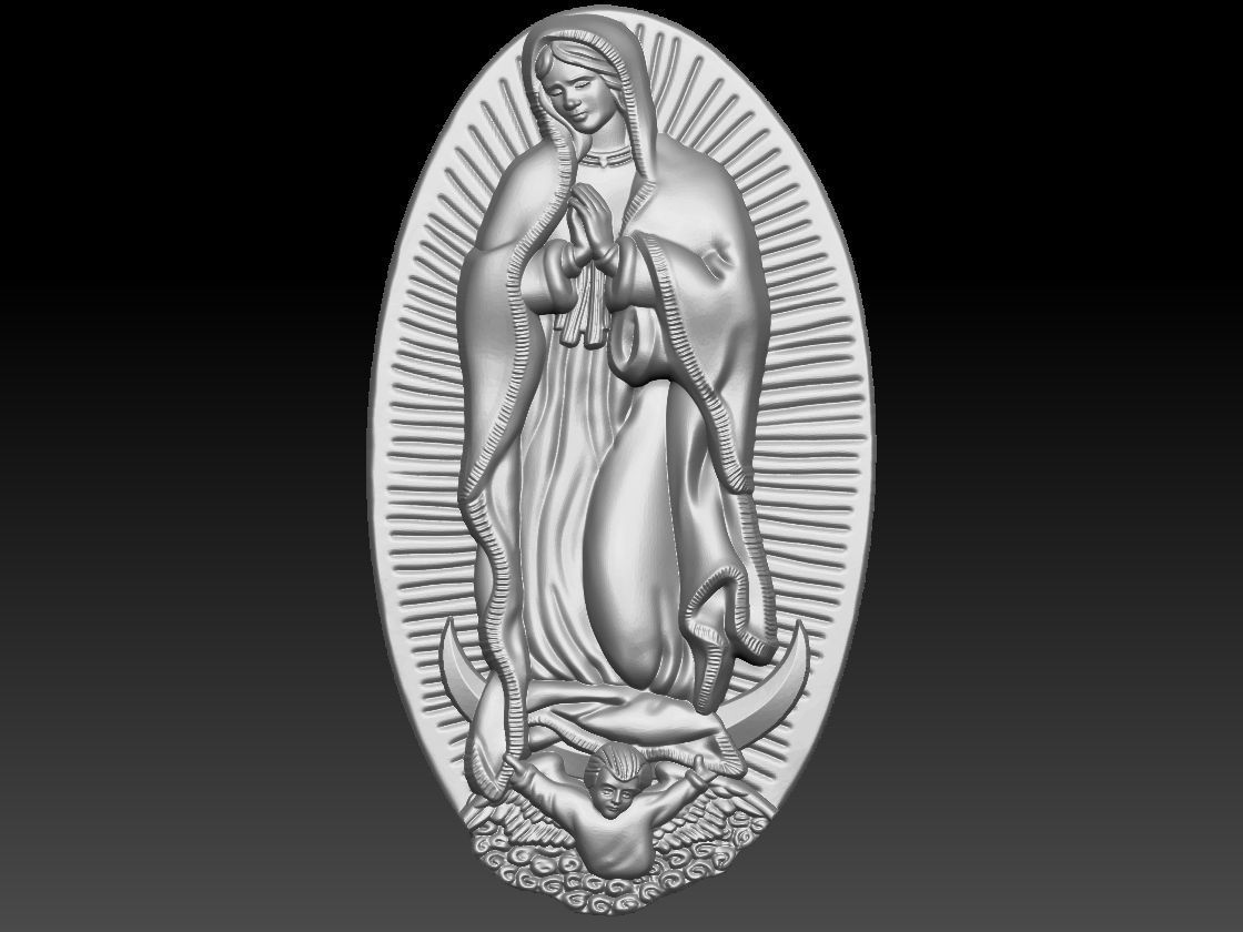 Our Lady of Guadalupe Medallion Set Virgin Mary 3D print model_1