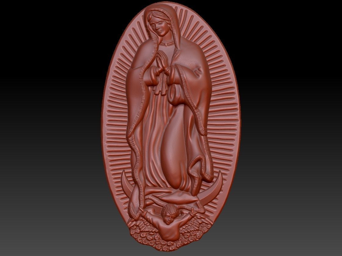 Our Lady of Guadalupe Medallion Set Virgin Mary 3D print model_4