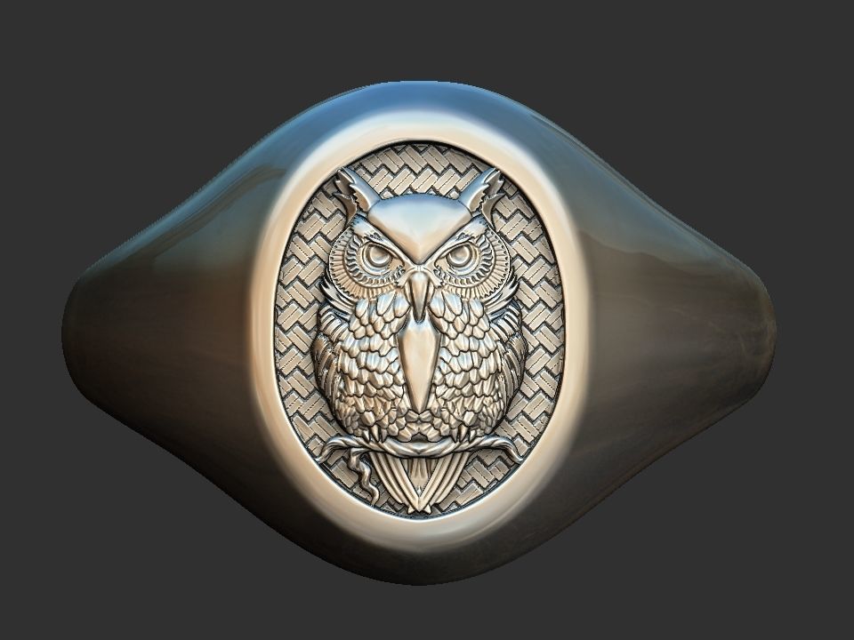 OWL RING 3D print model_1
