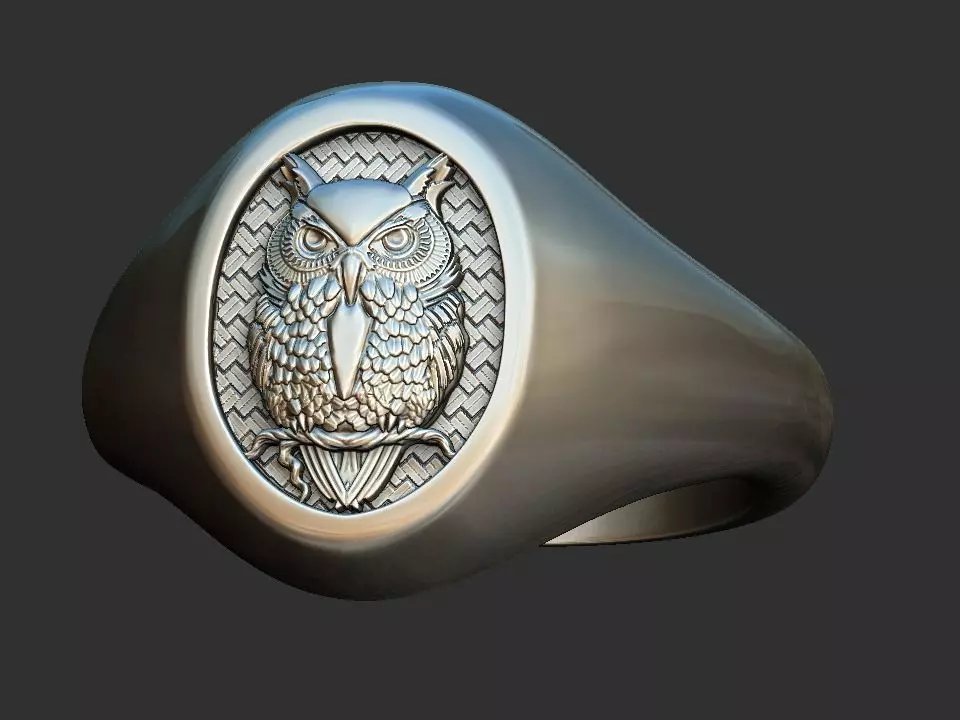 OWL RING 3D print model_0
