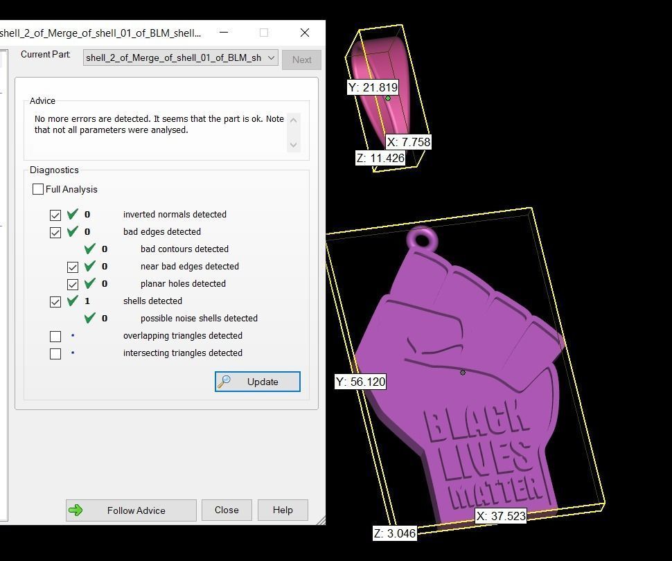 Black Lives Matter oxidized silver pendantPendant Free 3D print model_7