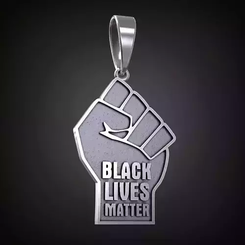 Black Lives Matter oxidized silver pendantPendant Free 3D print model