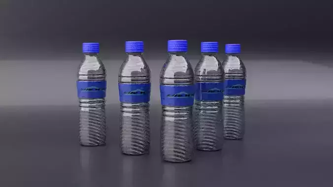 Bottle water bottles in row