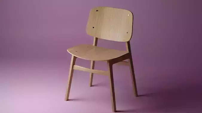 Realistc wooden chair with real scale with texture img 
