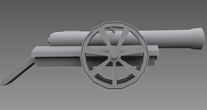 old cannon Low-poly 3D model