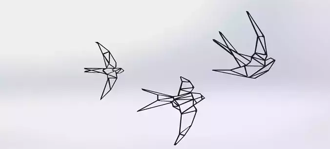 Swallow Wall Decor 3D print model