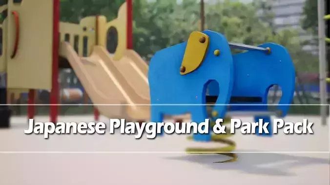 Japanese Playground Pack Low-poly 3D model