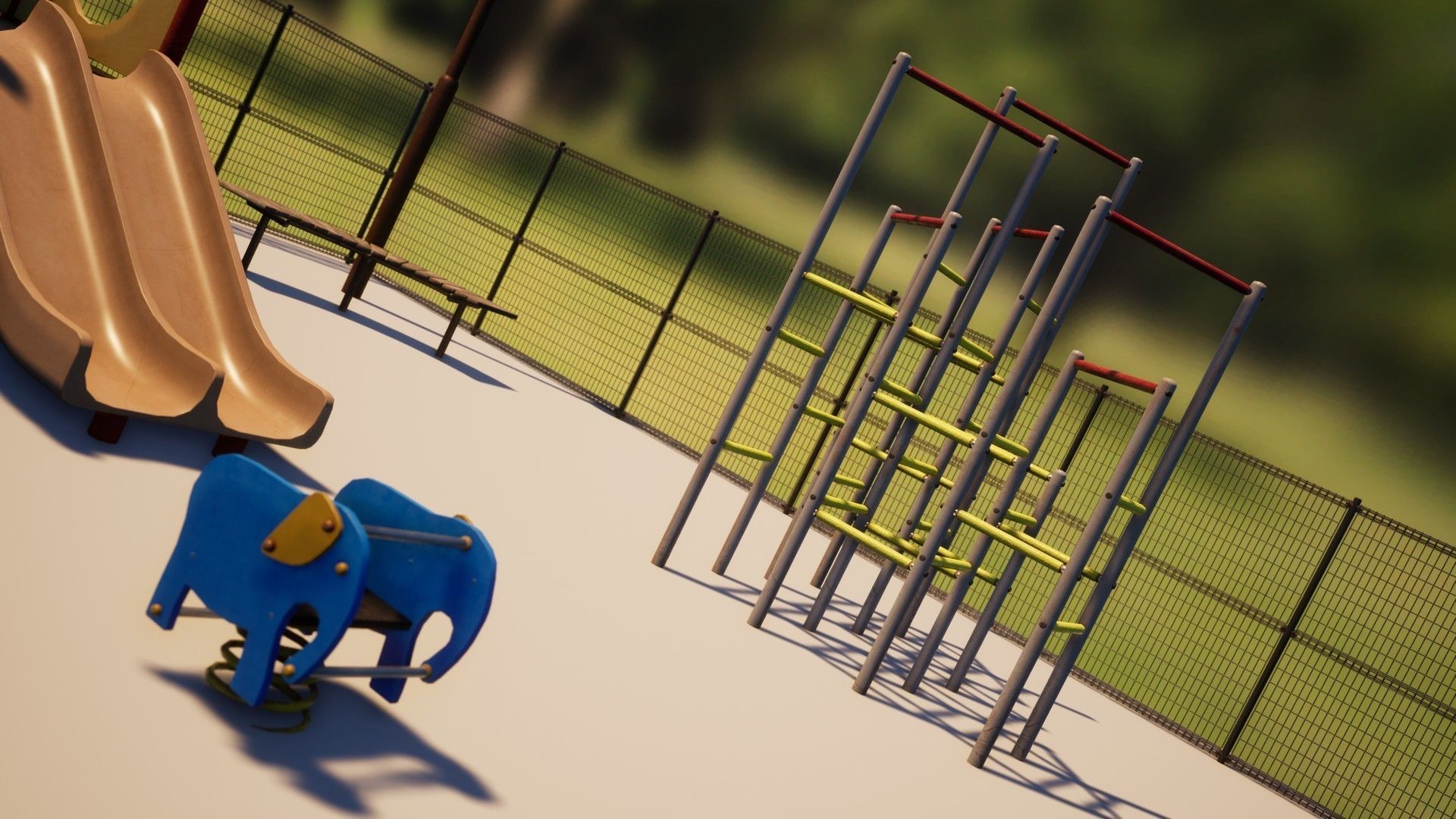 Japanese Playground Pack Low-poly 3D model_11