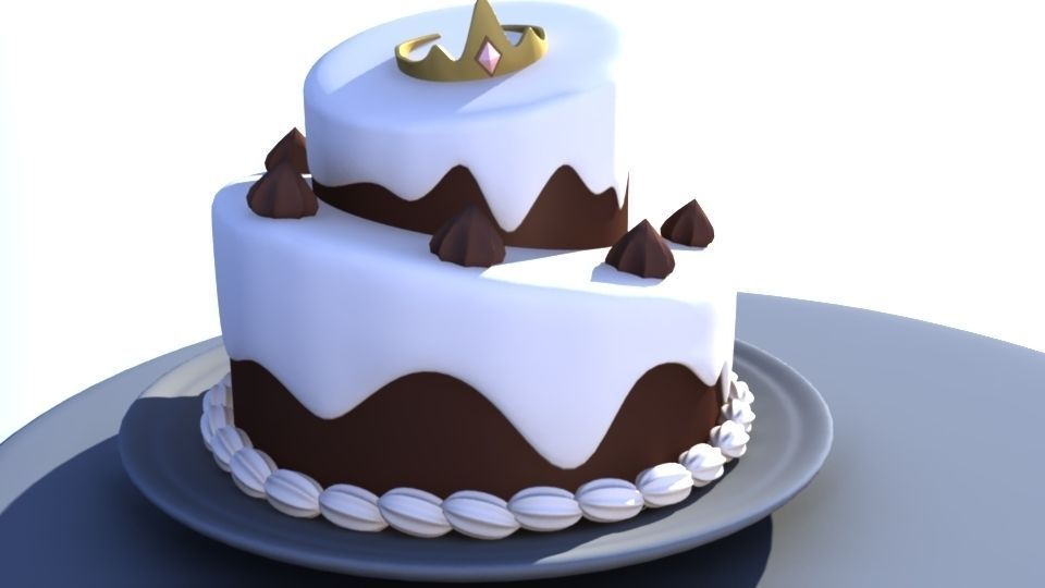 chocolate cake Free 3D model_1