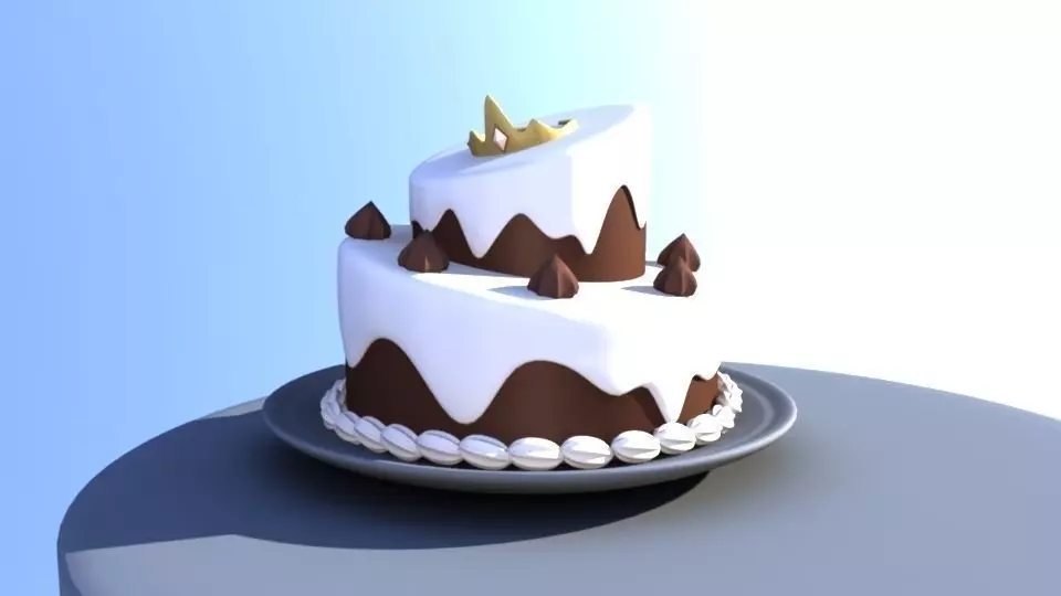 chocolate cake Free 3D model_0