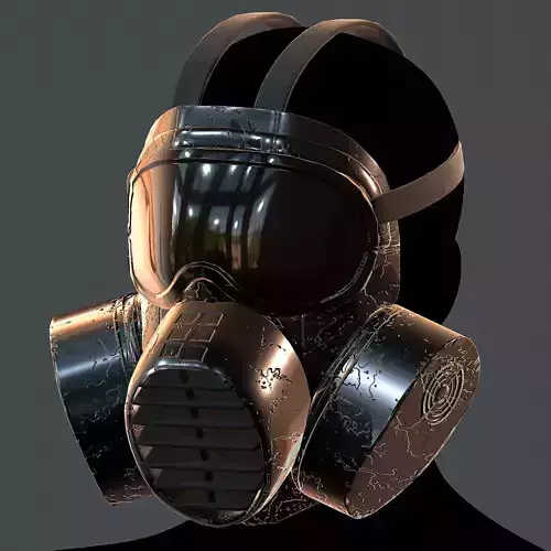 Gas mask helmet 3d model scifi Low-poly 