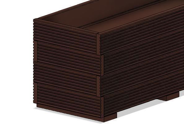 Model Railway Wooden Flower Trough Planter 3D print model_4